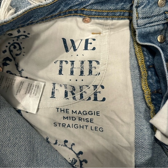 Free People We The Free Maggie Mid Rise Straight Leg Jeans Size 27 Distressed - Picture 7 of 9